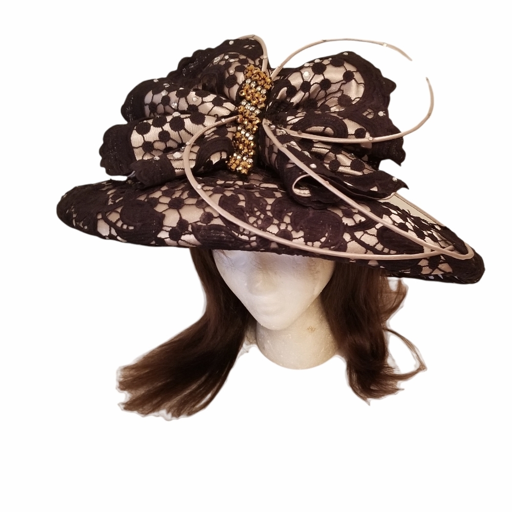 Ms. Divine black and cream Women's Sunday Hat